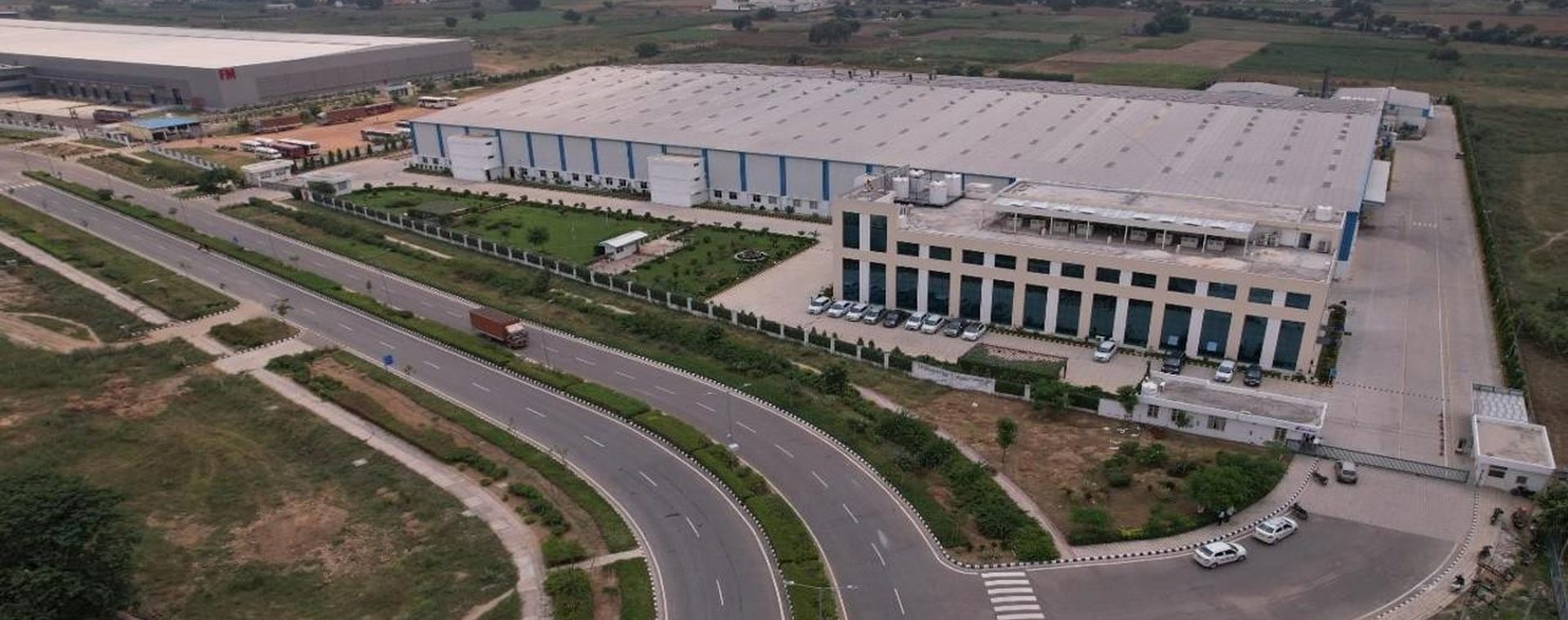 Industrial facility with access road